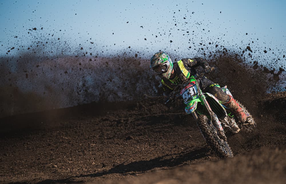 Intense Dirt Bike Action by Takumi Ikeda — canvas wall art