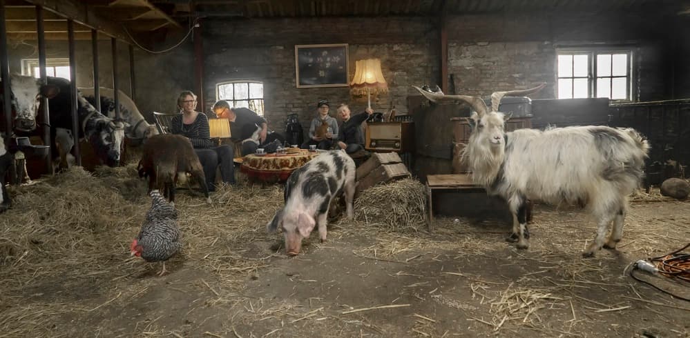 Barn Life Gathering by Gert van den Bosch — canvas wall art