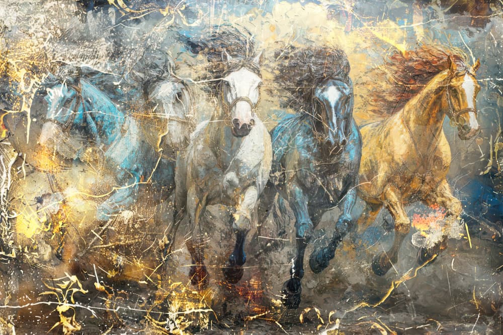 Wild Galloping Horses by Rafal Kulik — canvas wall art