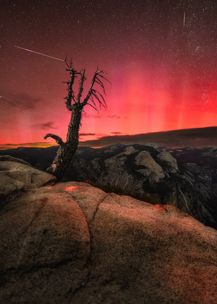 Shooting Star Red Aurora by Abhijit Patil — canvas wall art