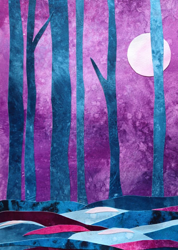Winter Moonlit Forest by Ania Witwitzka — canvas wall art