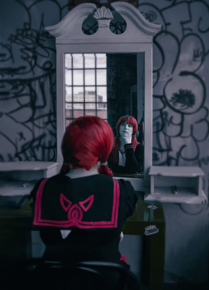 Red Hair Reflection by Yanny Liu — canvas wall art
