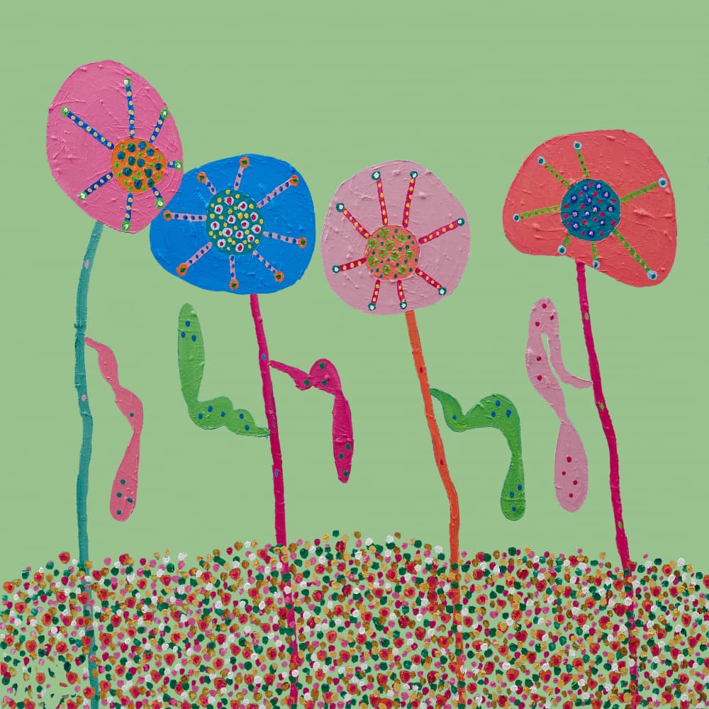 Bright Playful Flowers by Helen Joynson — canvas wall art