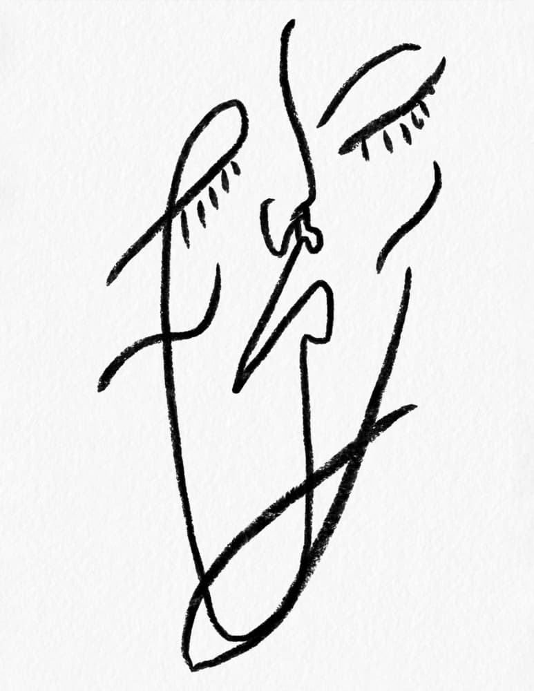 Serene Line Art Face by JLC ART — canvas wall art