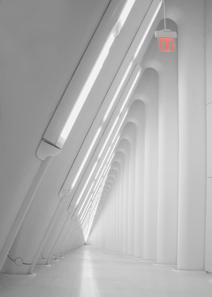 Bright Minimalist Corridor by Ibrahim Nabeel — canvas wall art