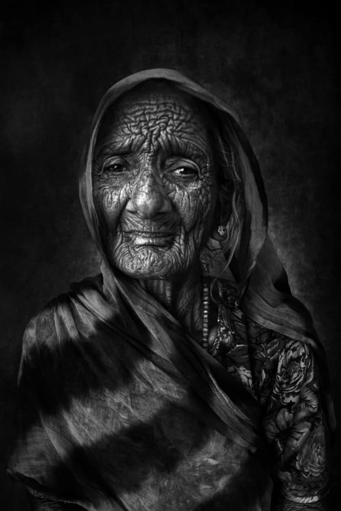 Aged Wisdom Portrait by Fadhel Almutaghawi — canvas wall art