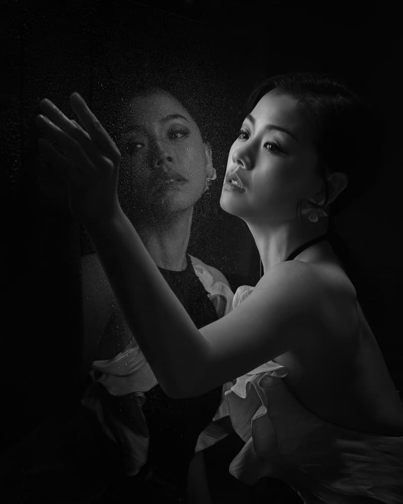 Pensive Woman Reflection by Rob Li — canvas wall art