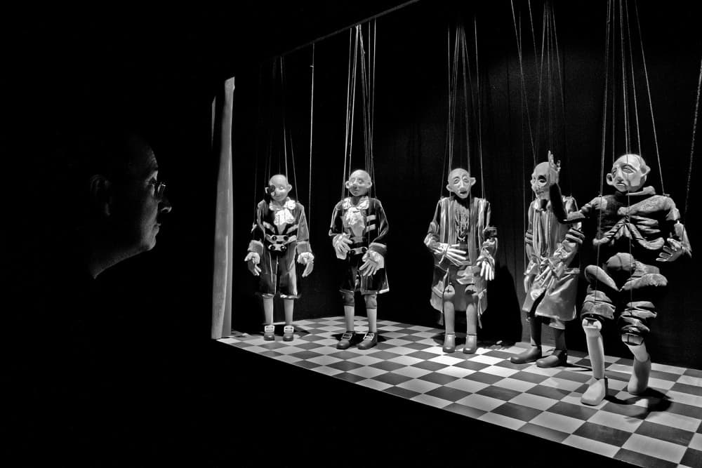 Puppet Master and Marionettes by Luis Sarmento — canvas wall art