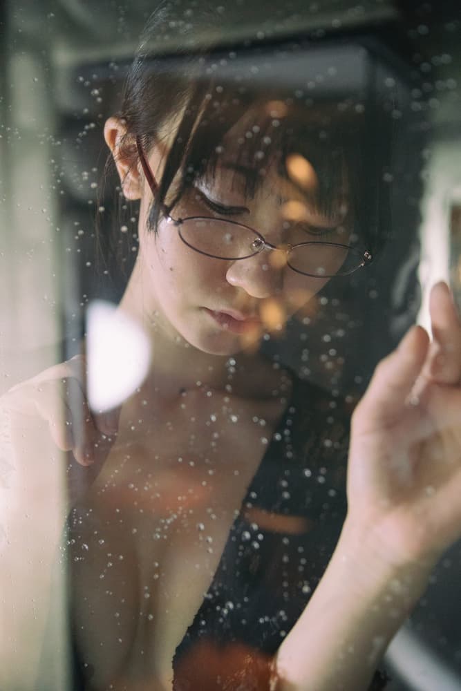 Pensive Girl Raindrops by Daisuke Kiyota — canvas wall art