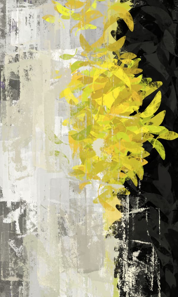 Golden Leaves Grunge by Pelin Atilla — canvas wall art