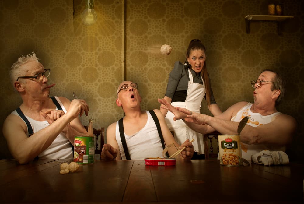 Family Dinner Chaos by Christine von Diepenbroek — canvas wall art