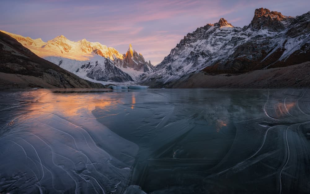 Golden Alpine Lake Sunrise by YANGYING — canvas wall art