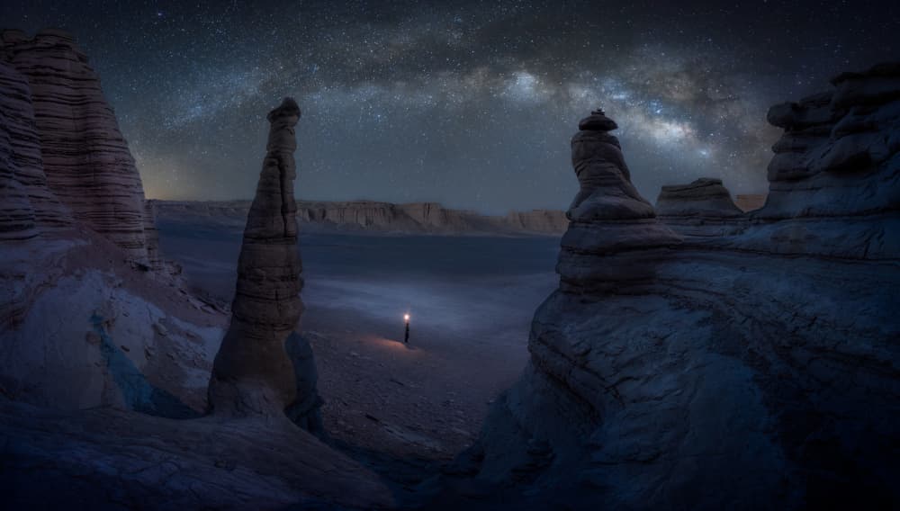 Starry Desert Night by Selions(陈磊) — canvas wall art