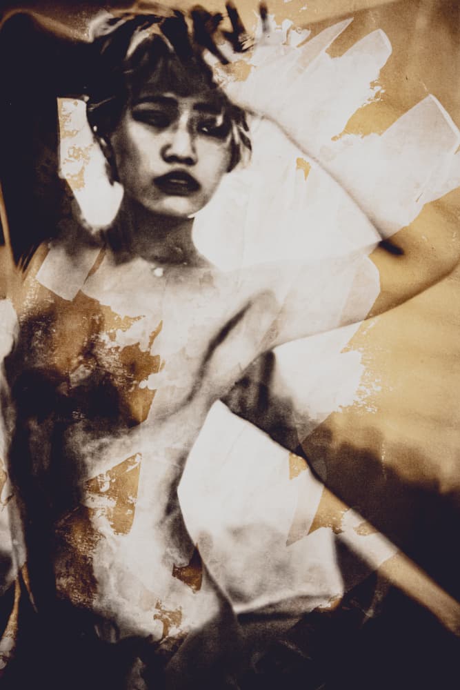 Textured Sepia Portrait by Kurosaki Sangan — canvas wall art
