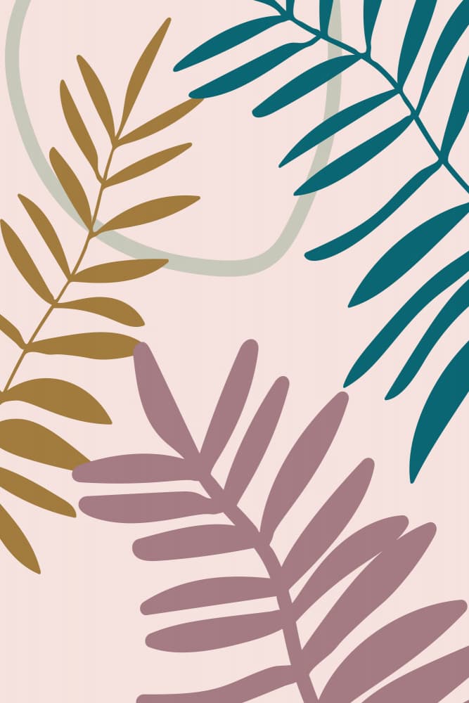Blush Tropical Leaves by Dina Dankers — canvas wall art