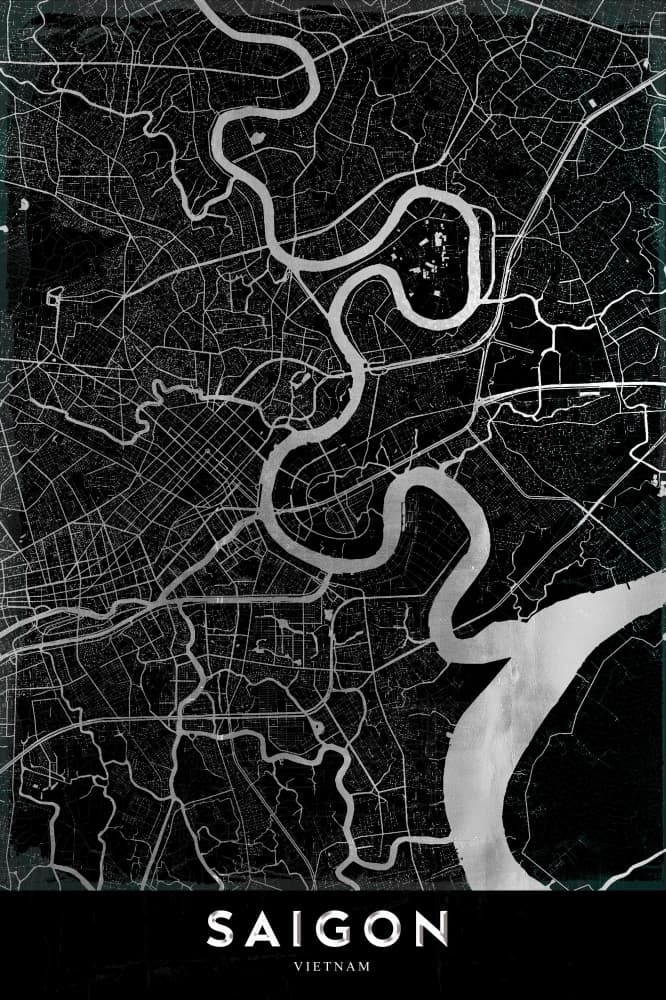 Saigon River City Map by StudioSix — canvas wall art