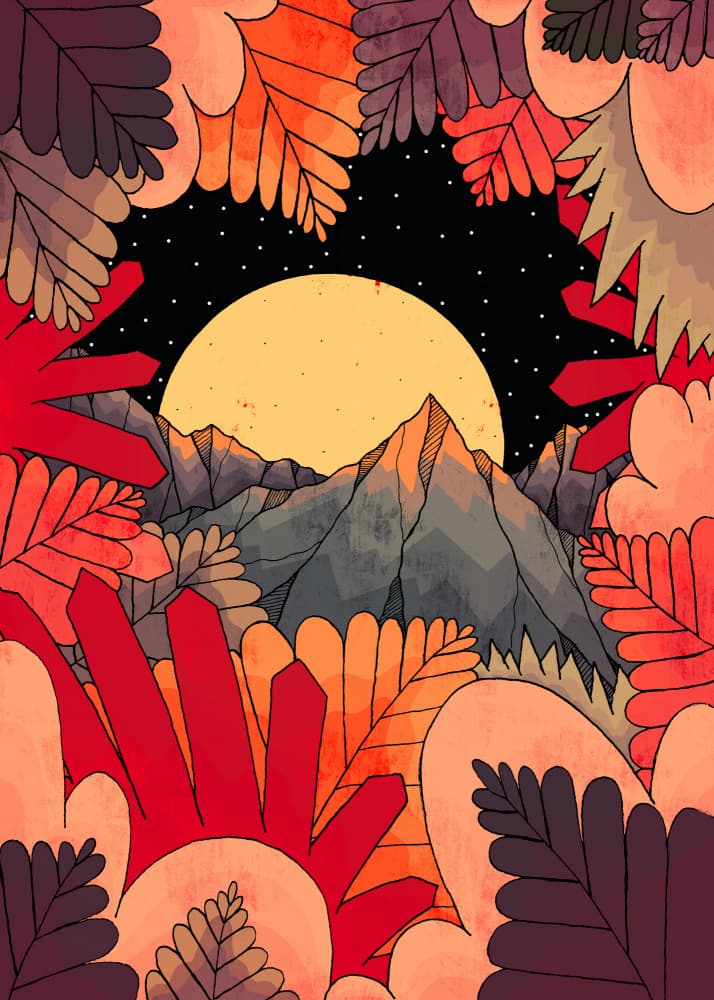 Celestial Mountain Landscape by Stephen Wade — canvas wall art