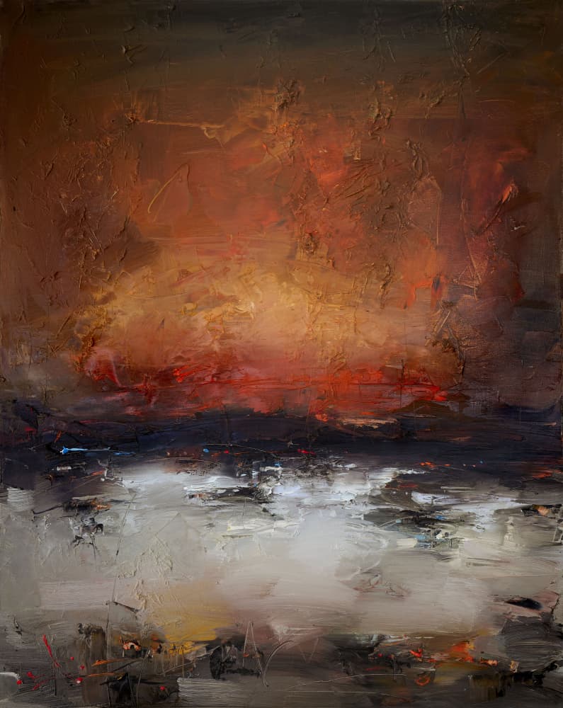 Fiery Abstract Landscape by Stanislav Lazarov — canvas wall art