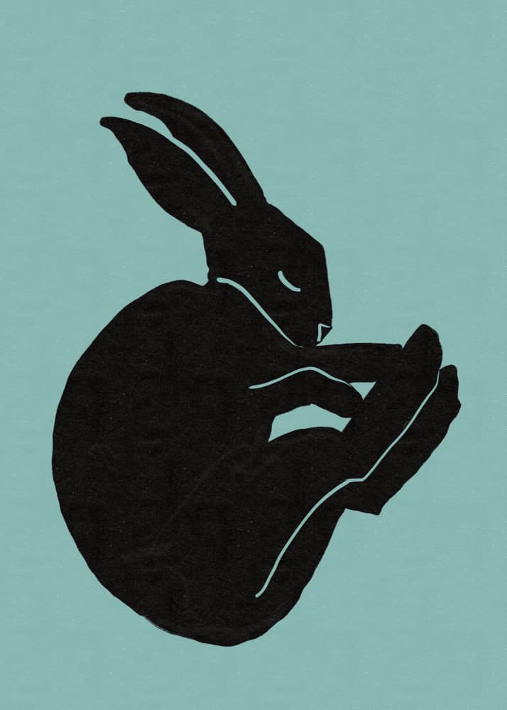 Sleeping Rabbit Silhouette by Sharyn Bursic — canvas wall art