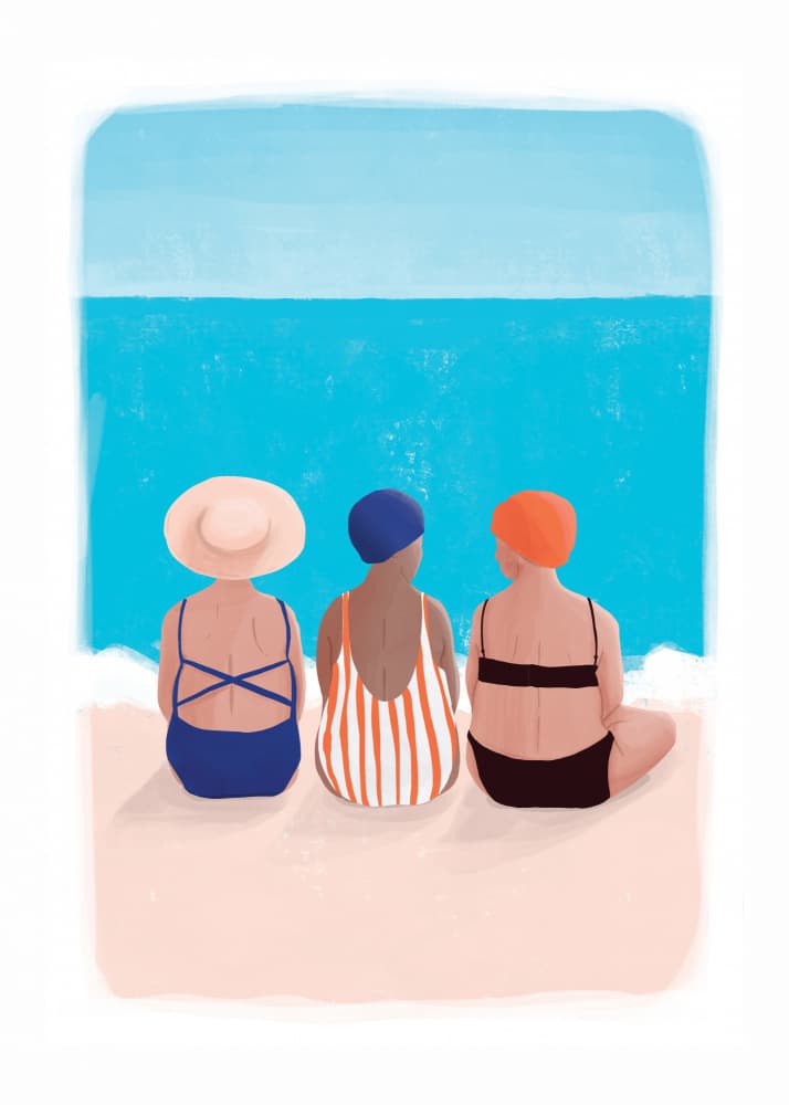 Summer Beach Friends by Maja Tomljanovic — canvas wall art