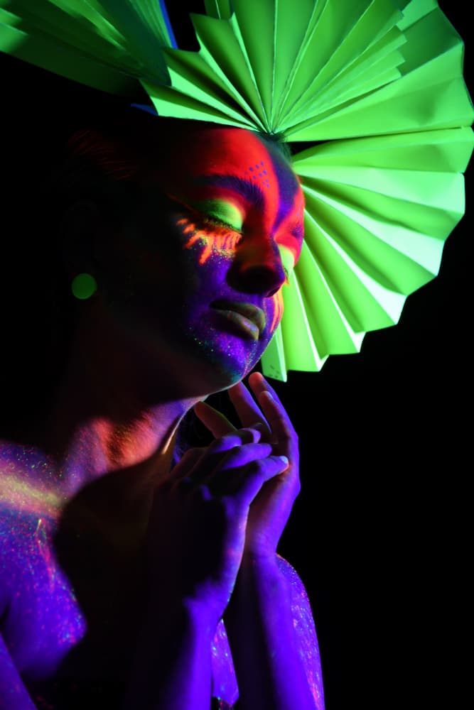 Vibrant Neon Portrait by Iris Resch — canvas wall art