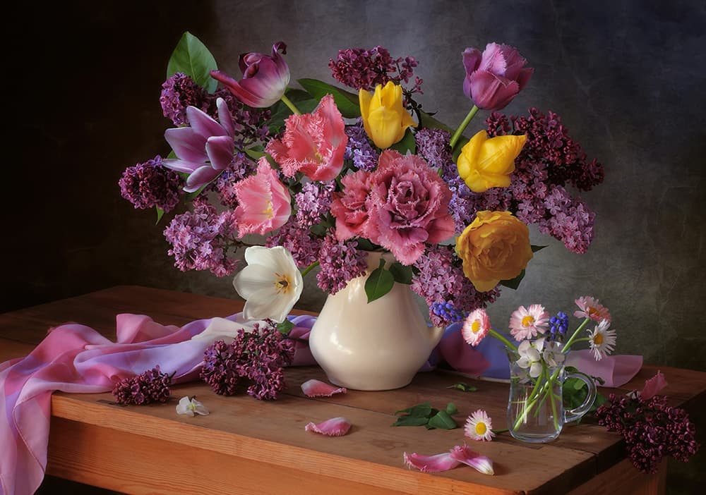 Colorful Spring Bouquet by Tatyana Skorokhod — canvas wall art
