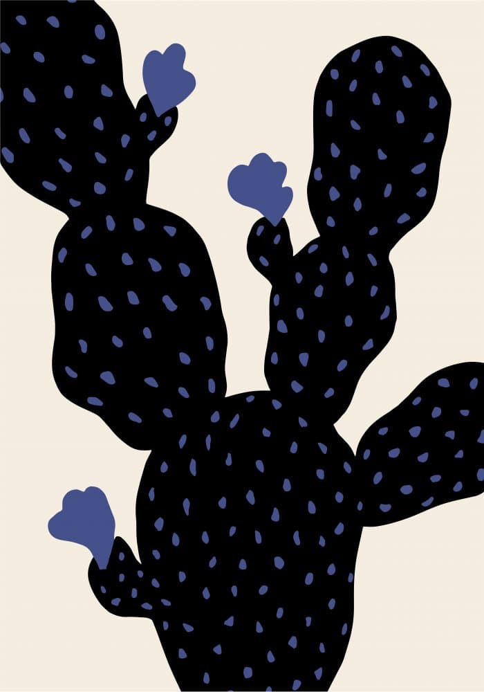 Minimalist Blue Cactus by Pictufy Studio — canvas wall art