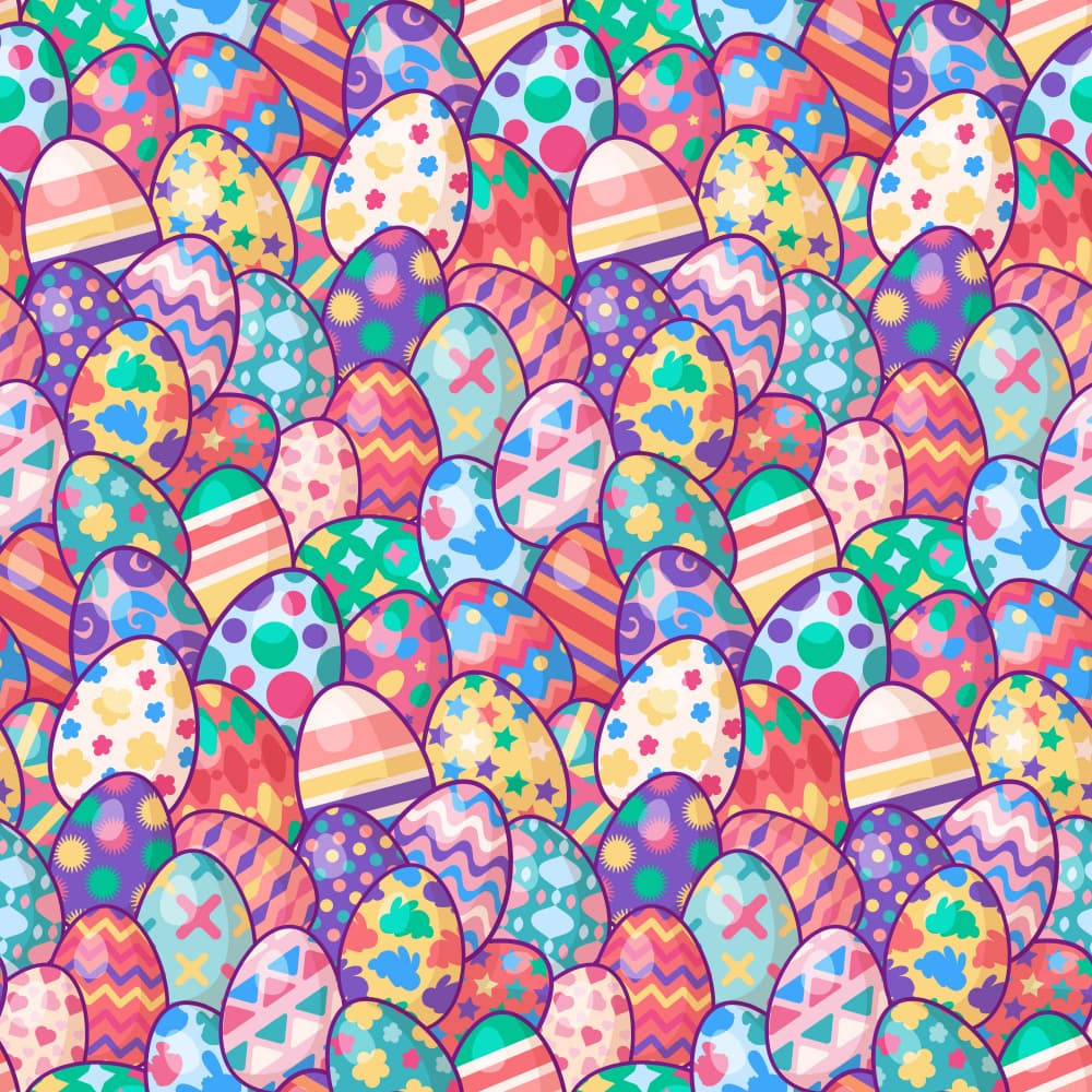 Colorful Easter Egg Pattern by Marika Barsrsind — canvas wall art
