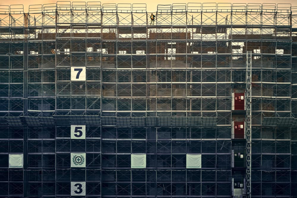 Urban Construction Grid by MingLun Tsai (蔡明倫) — canvas wall art