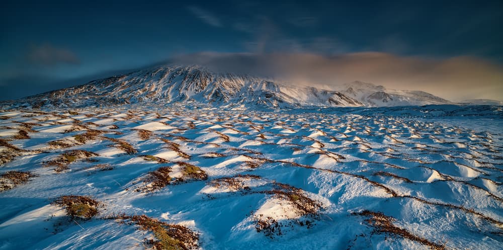 Golden Winter Landscape by Luigi Ruoppolo — canvas wall art