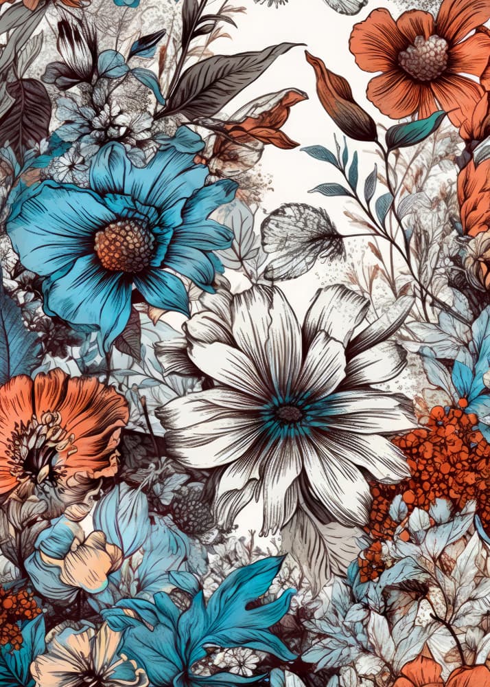 Colorful Botanical Blooms by Justyna Jaszke — canvas wall art