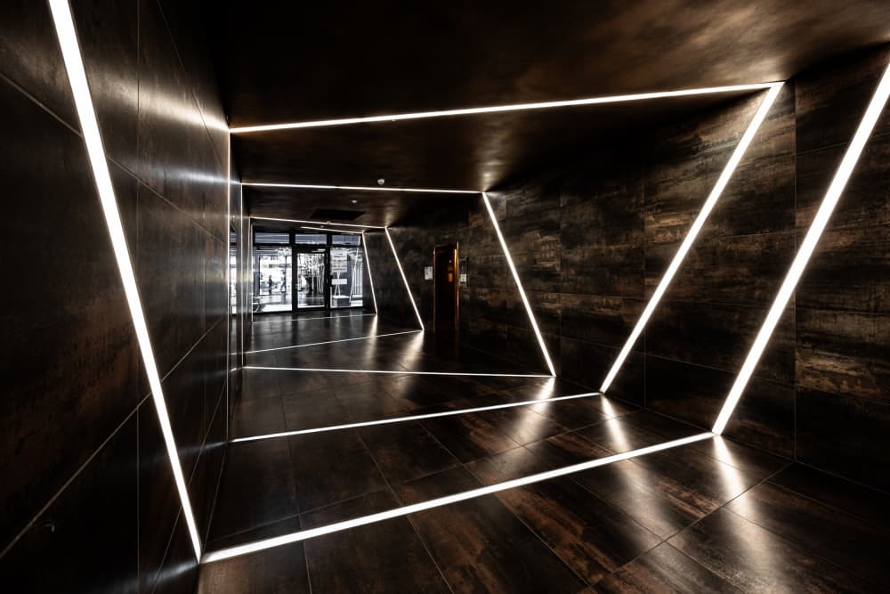 Futuristic Hallway Design by Hervé Loire — canvas wall art