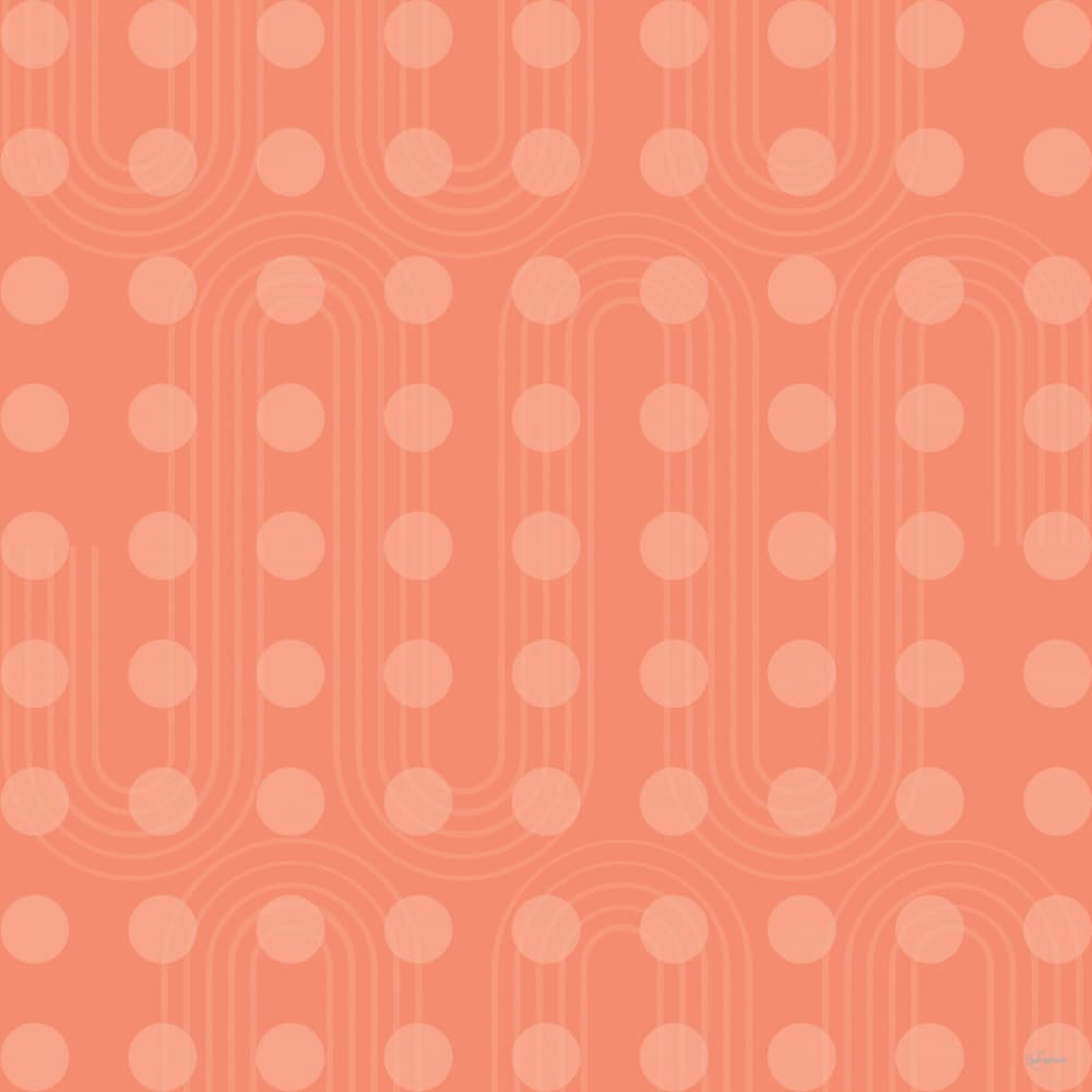 Wavy Peach Circles by Sue Skellern — canvas wall art