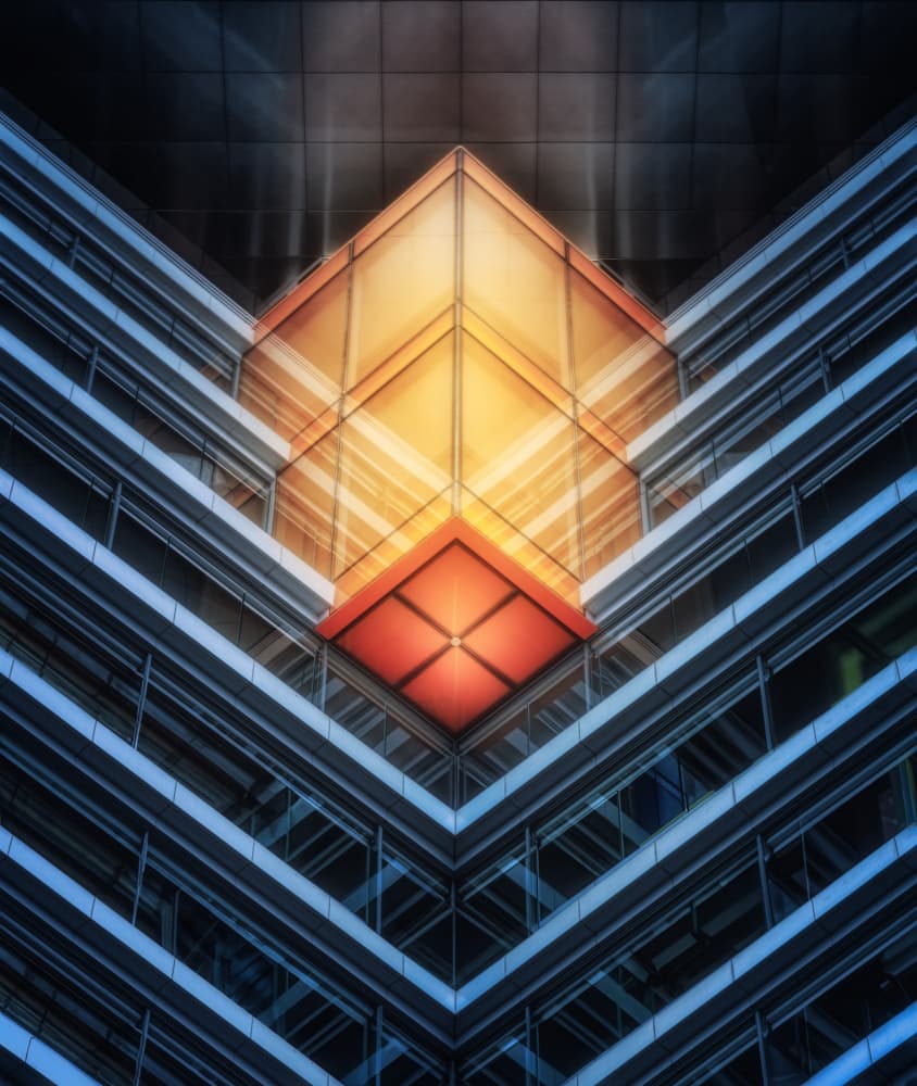 Glowing Architectural Corner by Antoni Figueras — canvas wall art