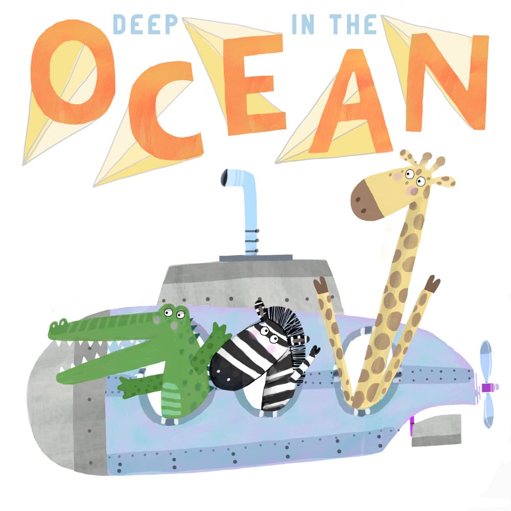 Submarine Animal Adventure by Carla Daly — canvas wall art