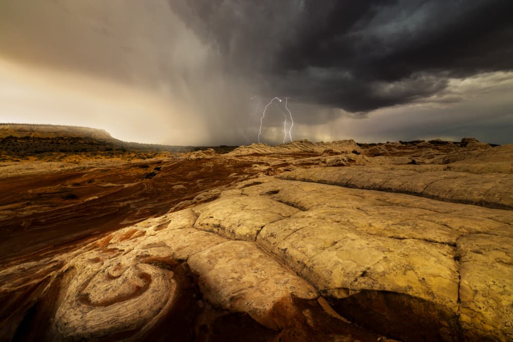 Desert Lightning Storm by MIN LI — canvas wall art