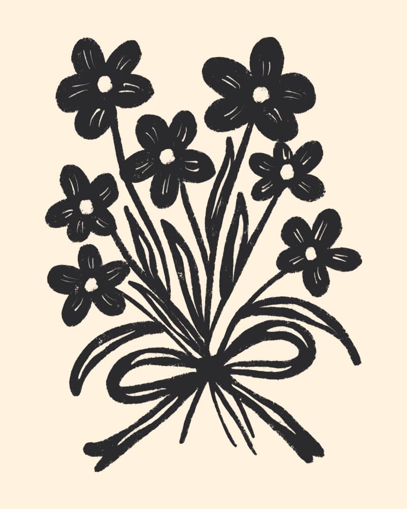 Black Floral Bouquet