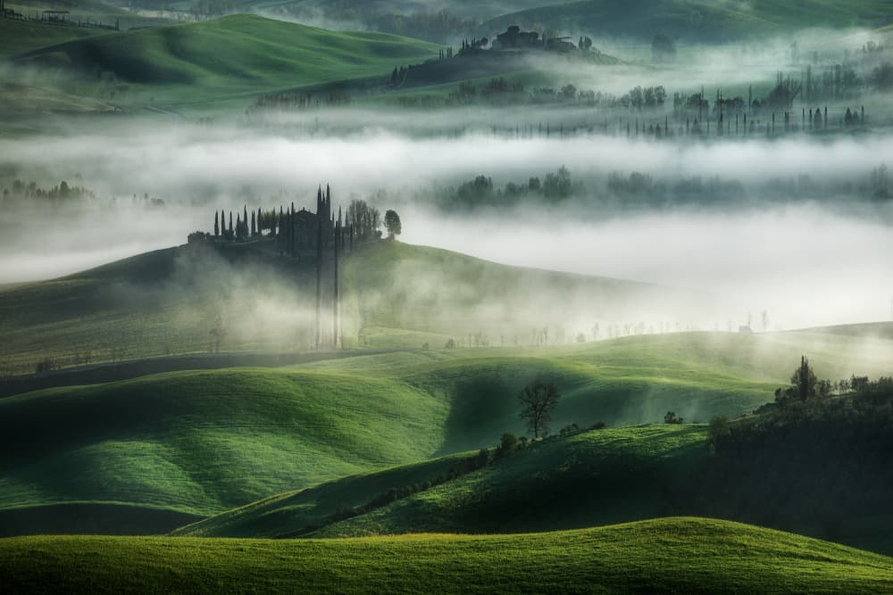 Misty Tuscan Hills by Adam Pachula — canvas wall art