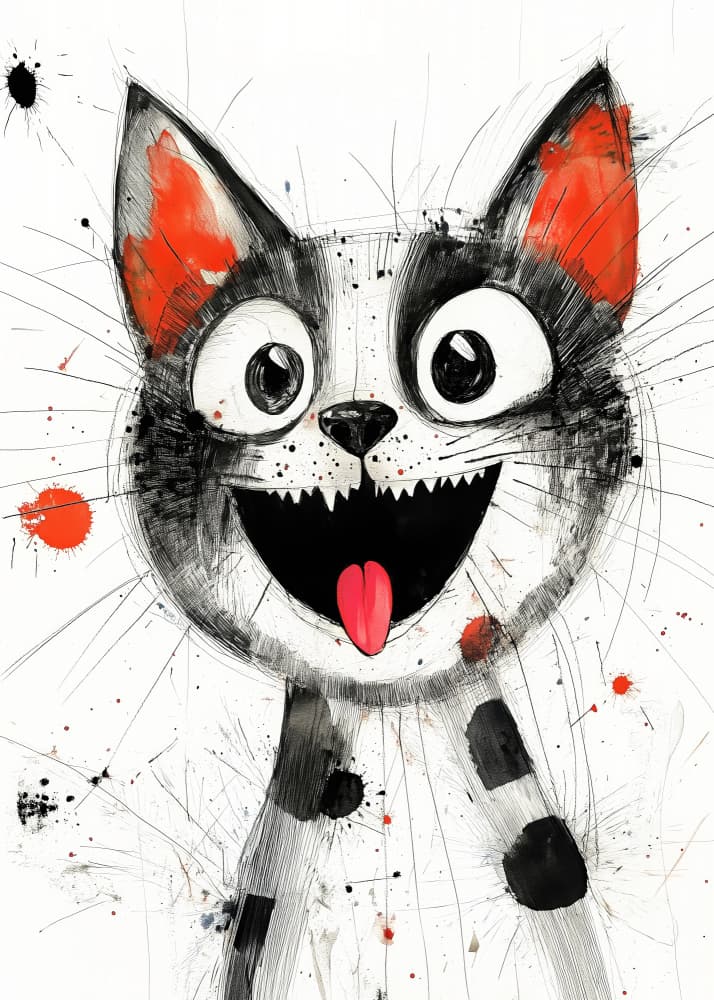 Happy Goofy Cat by Justyna Jaszke — canvas wall art