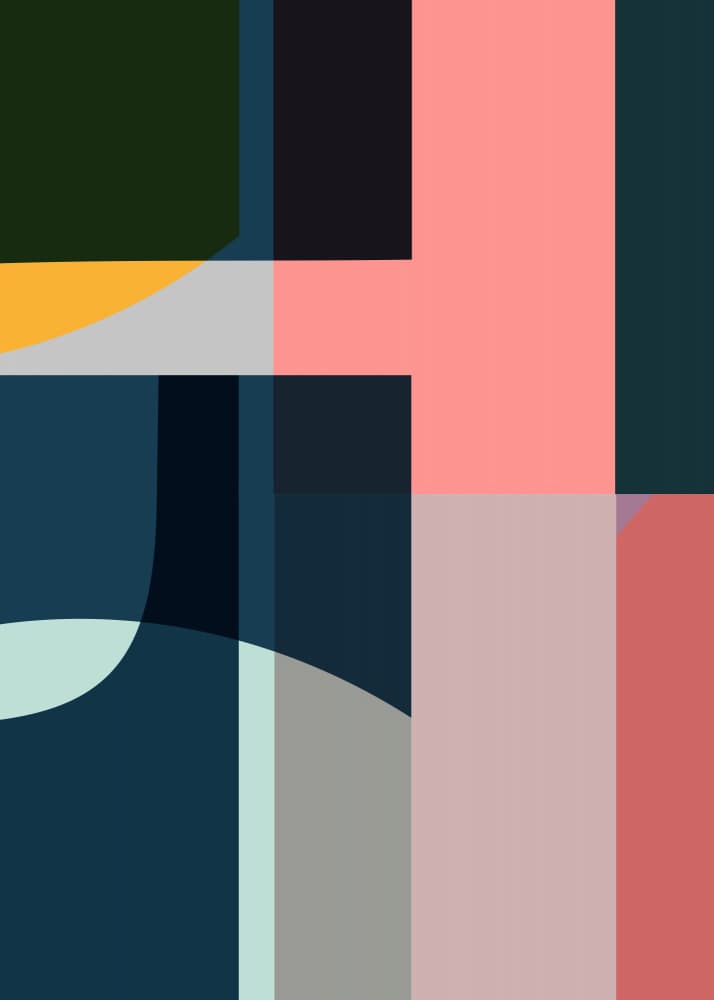 Soft Geometric Layers by Leigh Bagley — canvas wall art