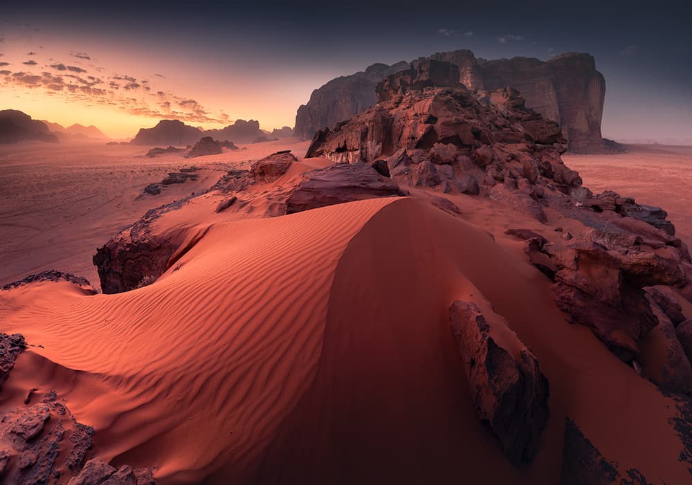 Red Desert Sunset by Karol Nienartowicz — canvas wall art