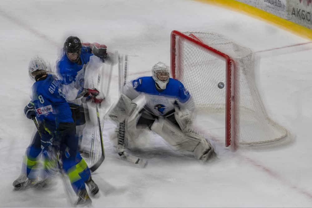 Dynamic Hockey Goal by Milan Malovrh — canvas wall art