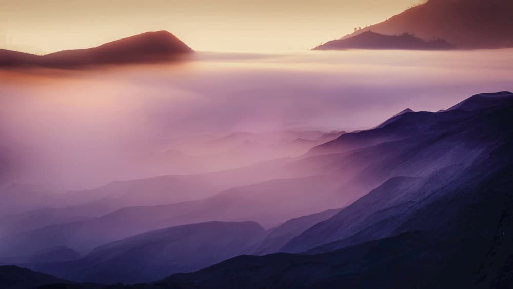 Misty Mountain Layers by Rudi Gunawan — canvas wall art