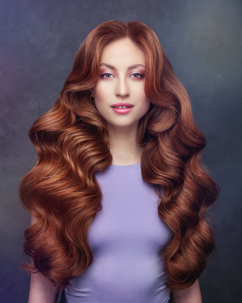 Vibrant Red Hair Beauty by Martin Krystynek MQEP — canvas wall art