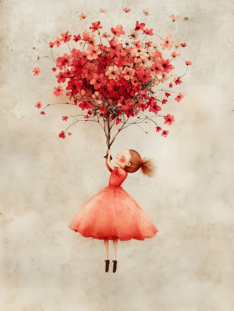 Whimsical Floral Flight by Annika Persson — canvas wall art
