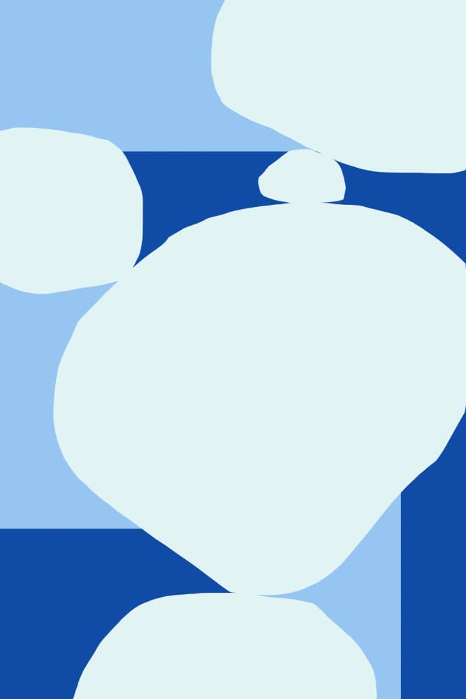 Serene Blue Abstract Shapes by Treechild — canvas wall art