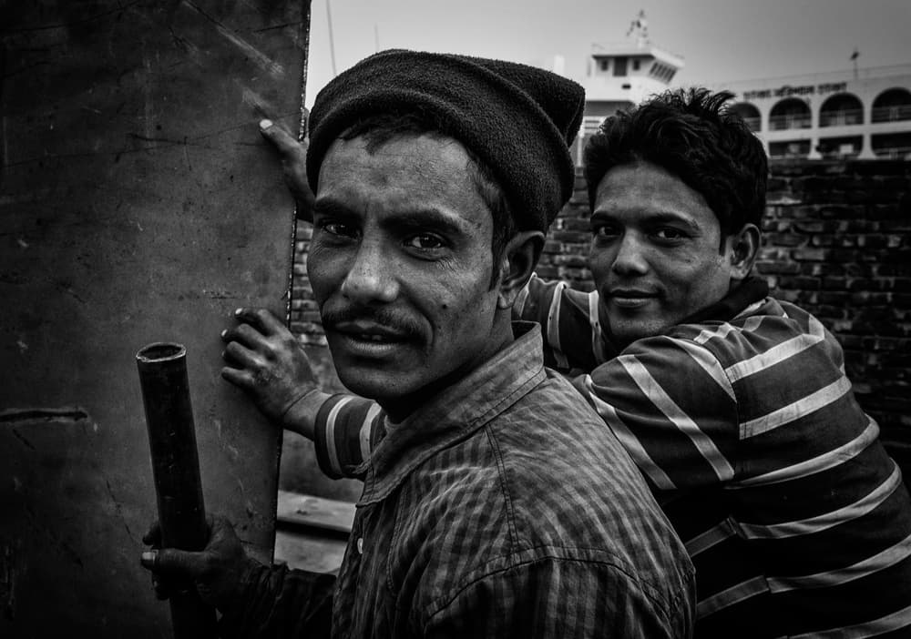 Working Men's Smiles by Joxe Inazio Kuesta Garmendia — canvas wall art