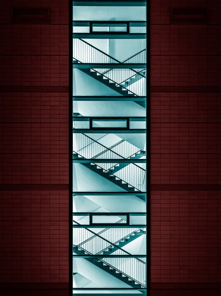 Geometric Stairwell Glow by Dieter Reichelt — canvas wall art