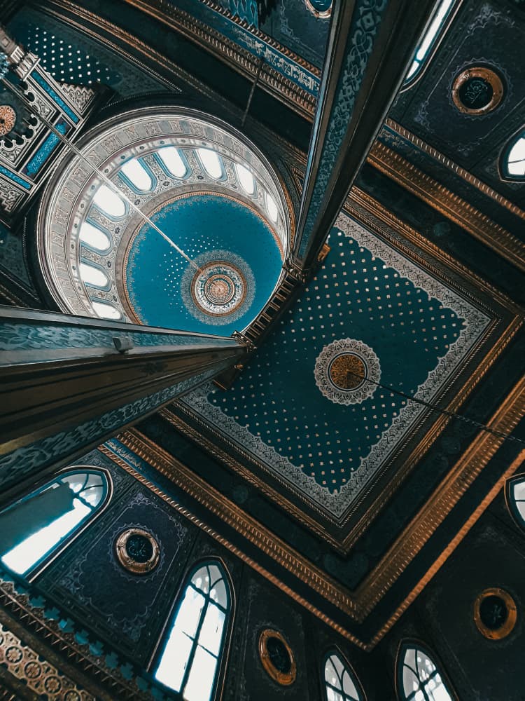 Intricate Blue Gold Dome by Noureddin Abdulbari — canvas wall art