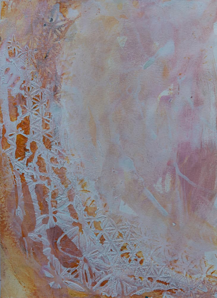 Delicate Blush Frost Patterns by Deb Chaney — canvas wall art